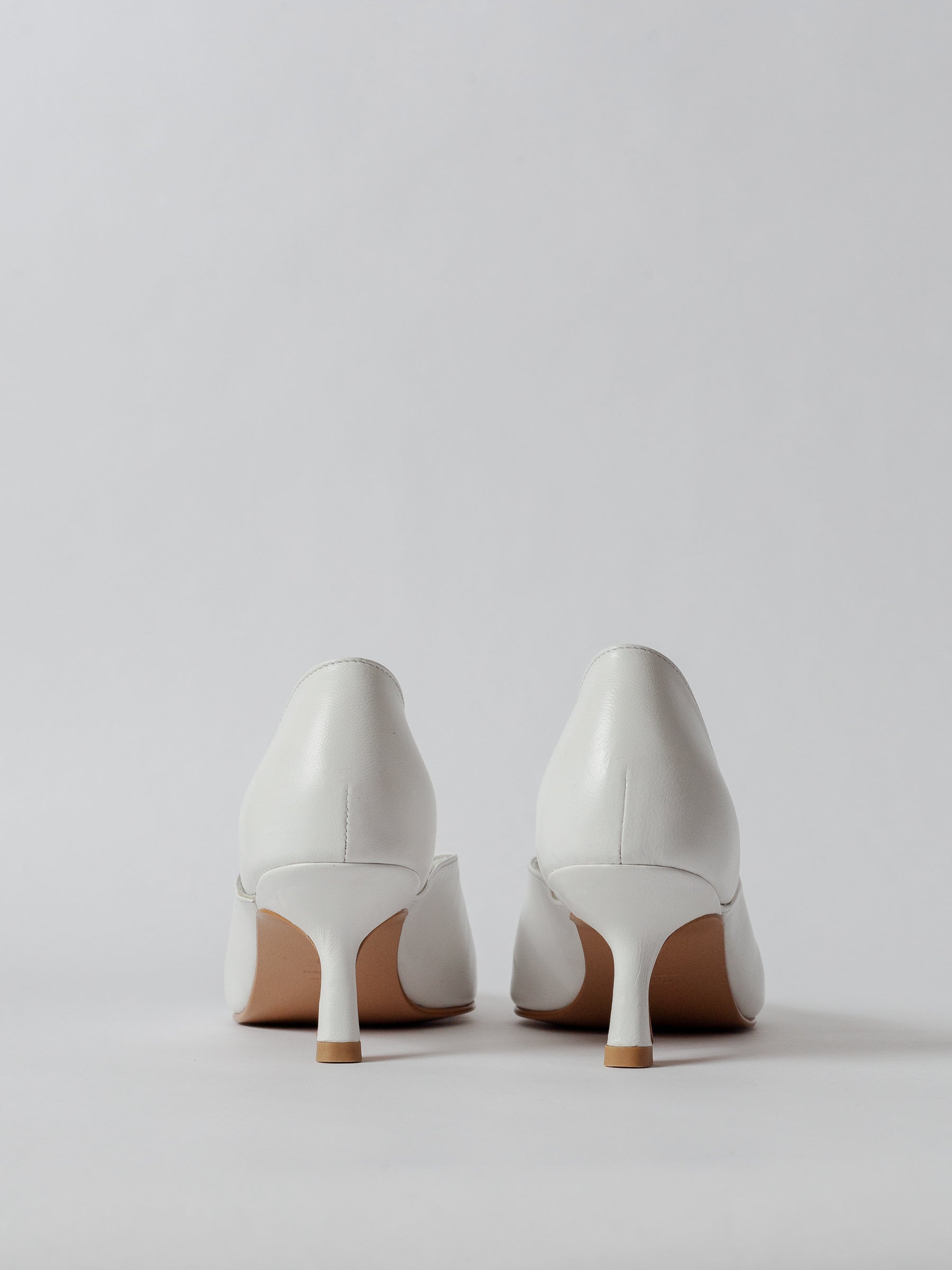 Blankens The Radford white White high-heeled shoes on a light gray background Weddings shoes