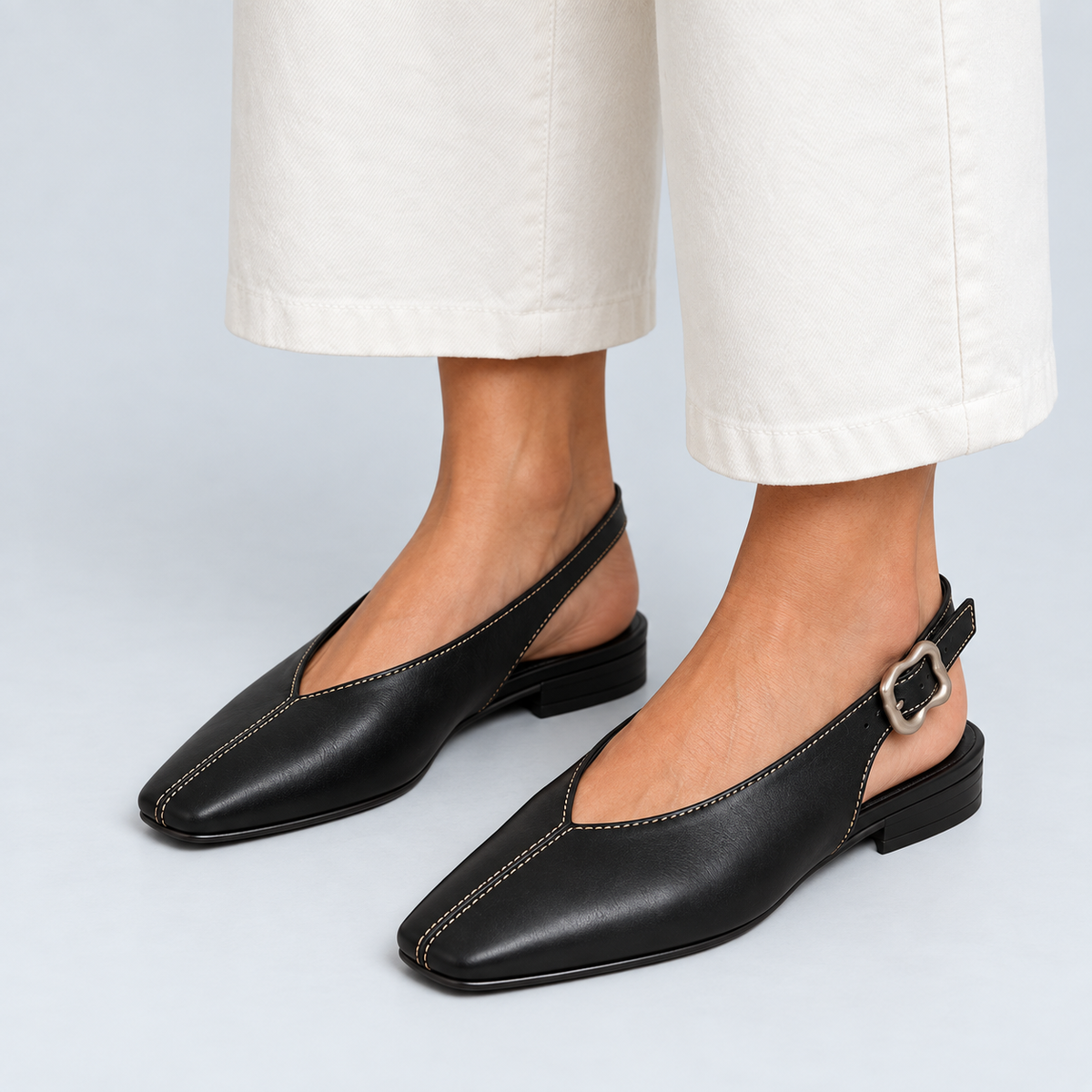 The Fiona black leather — on foot