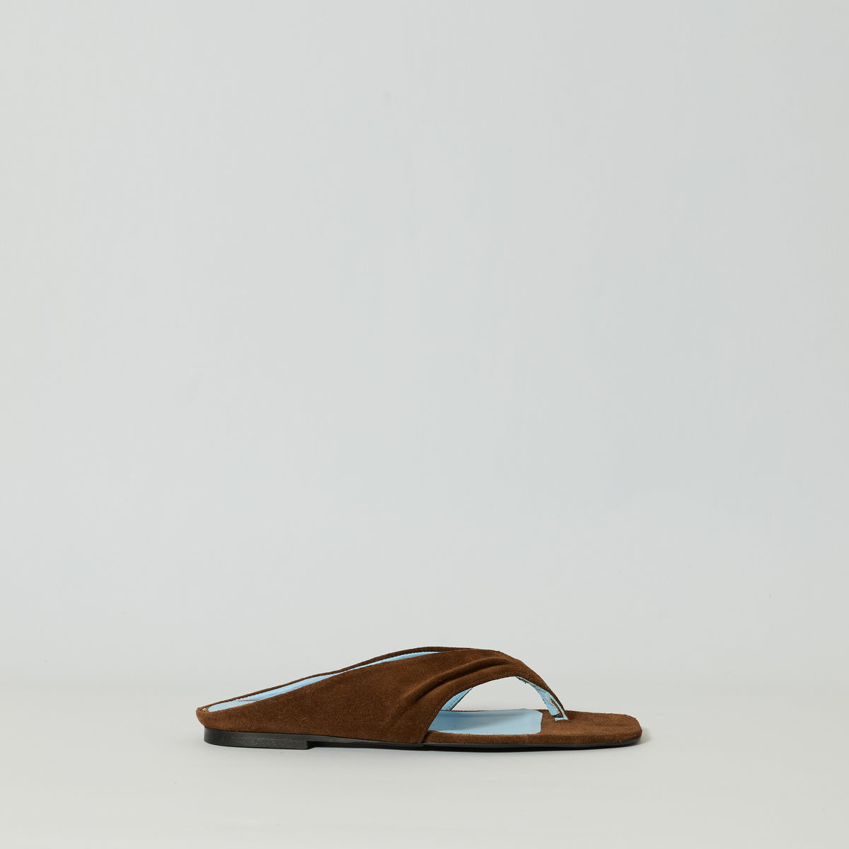 The Opal Brown Suede with Blue Leather Lining
