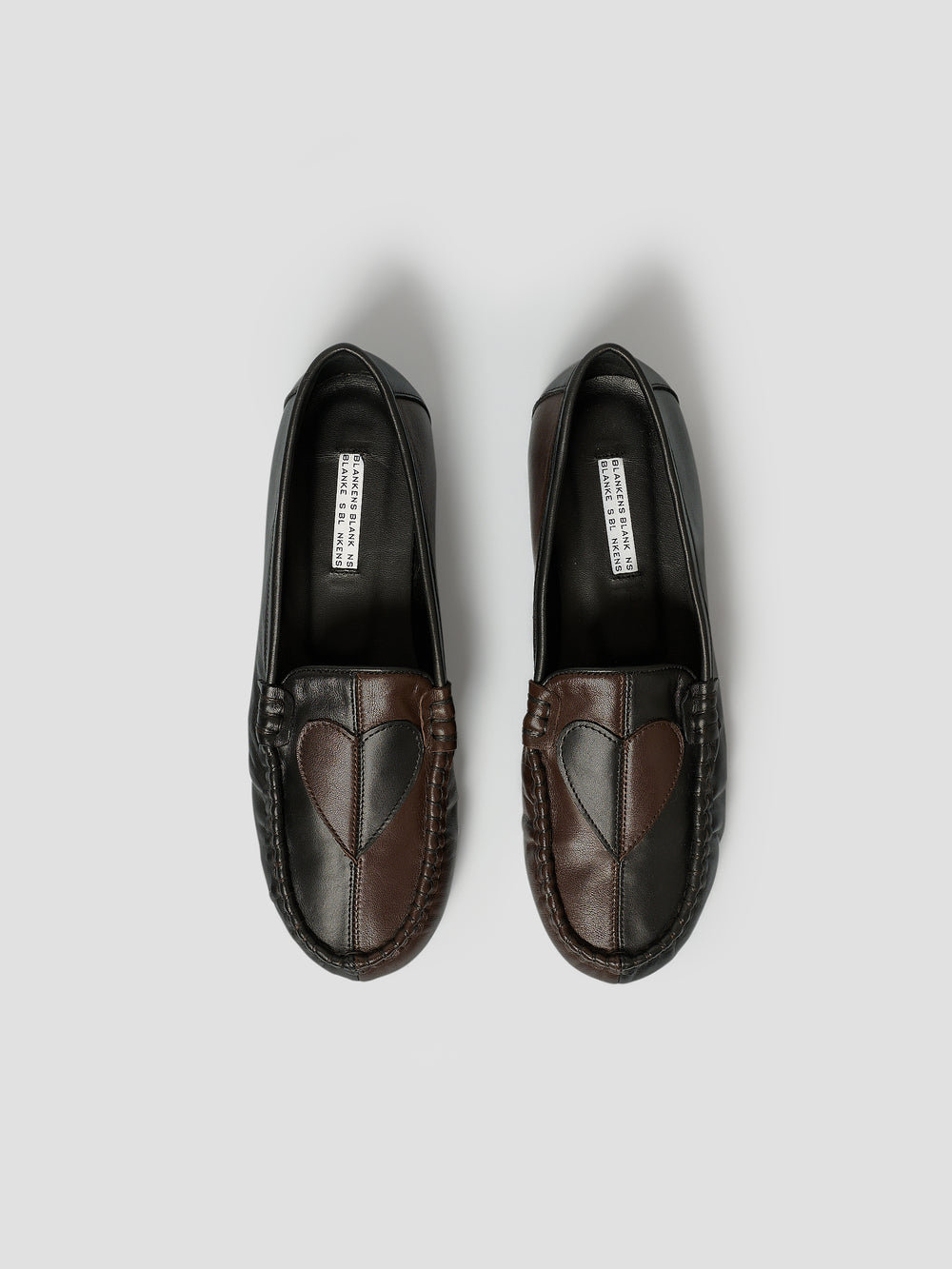 The Serena Heart Black and Brown Leather