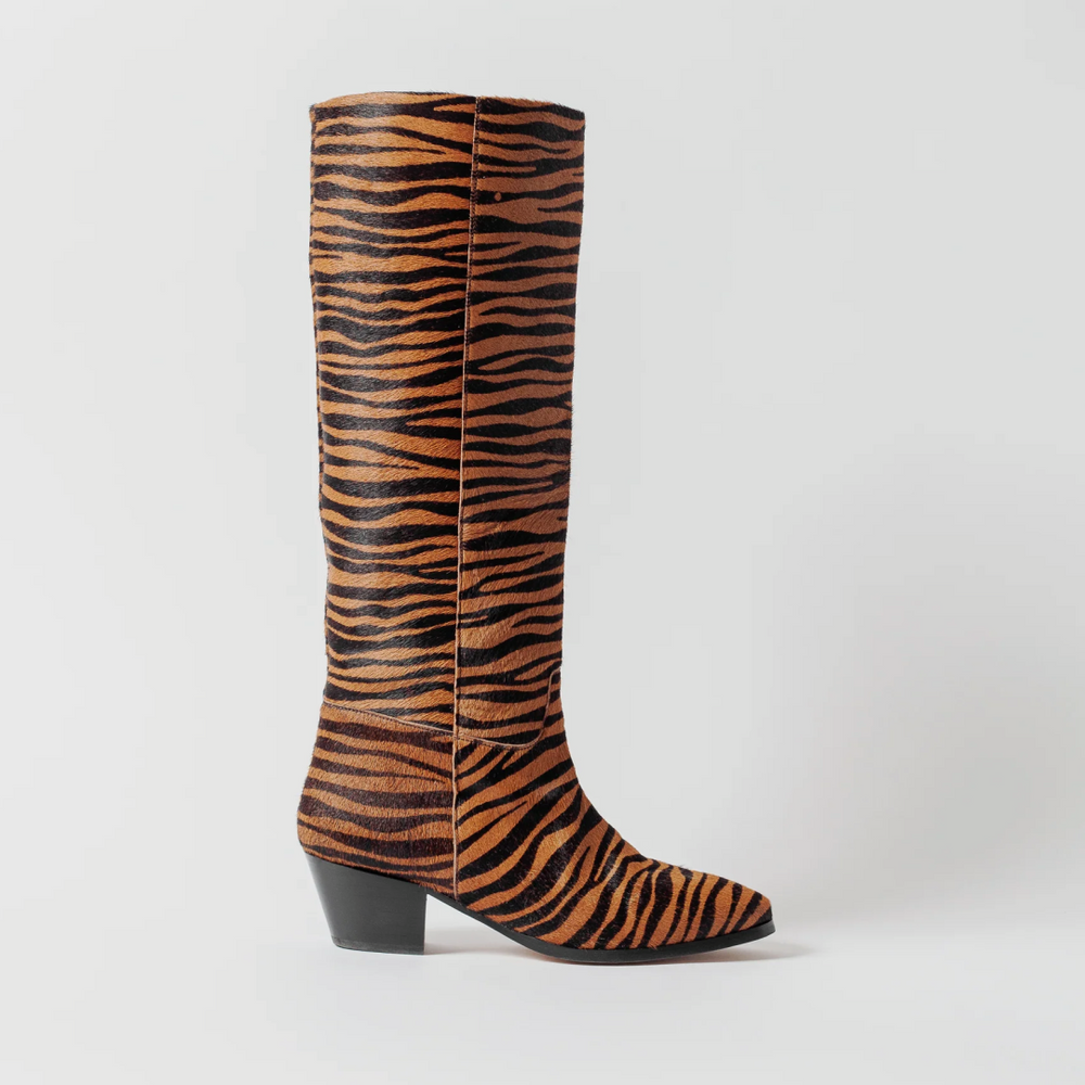 THE JOAN HIGH RUST ZEBRA