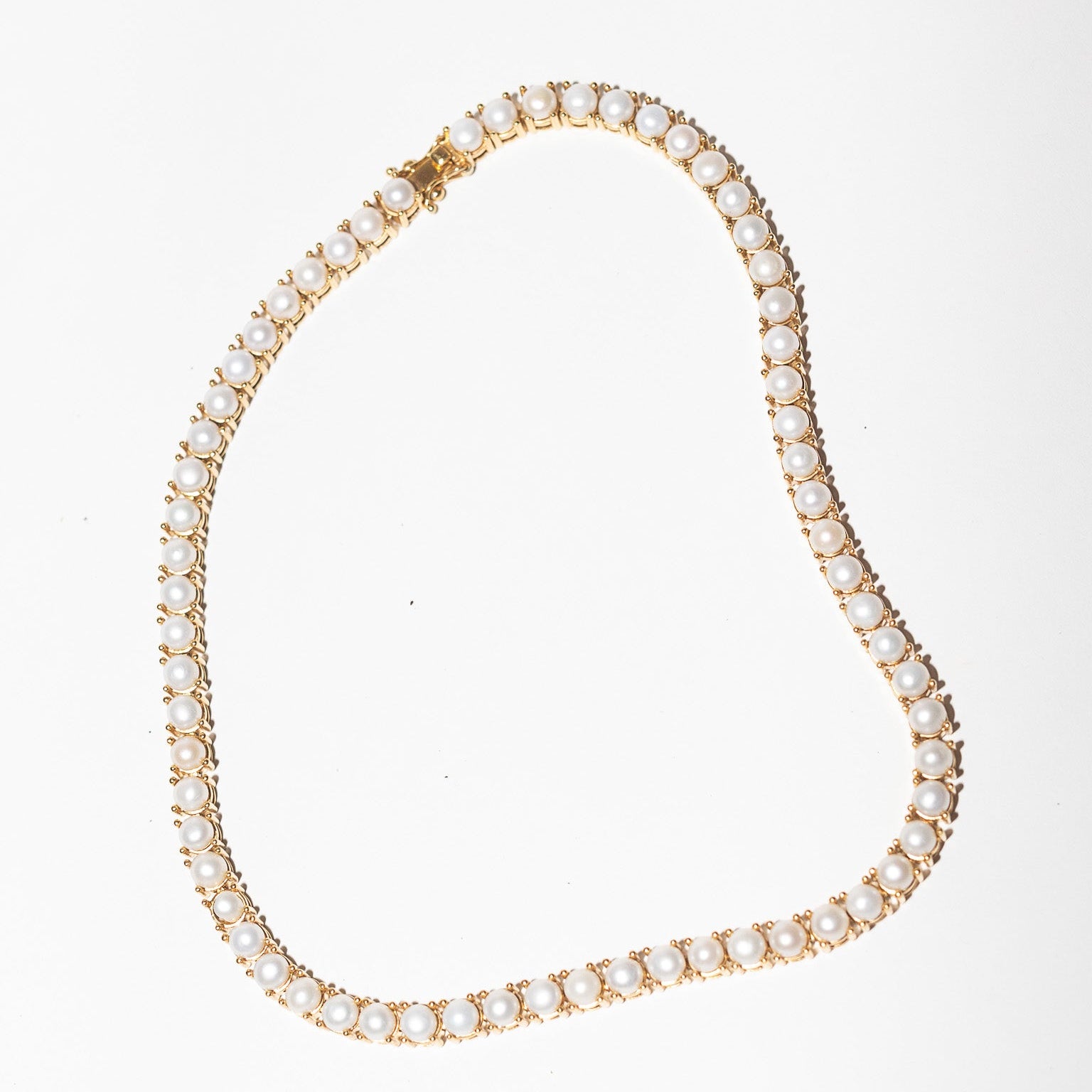 Blankens Pearl and Gold Tennis Necklace