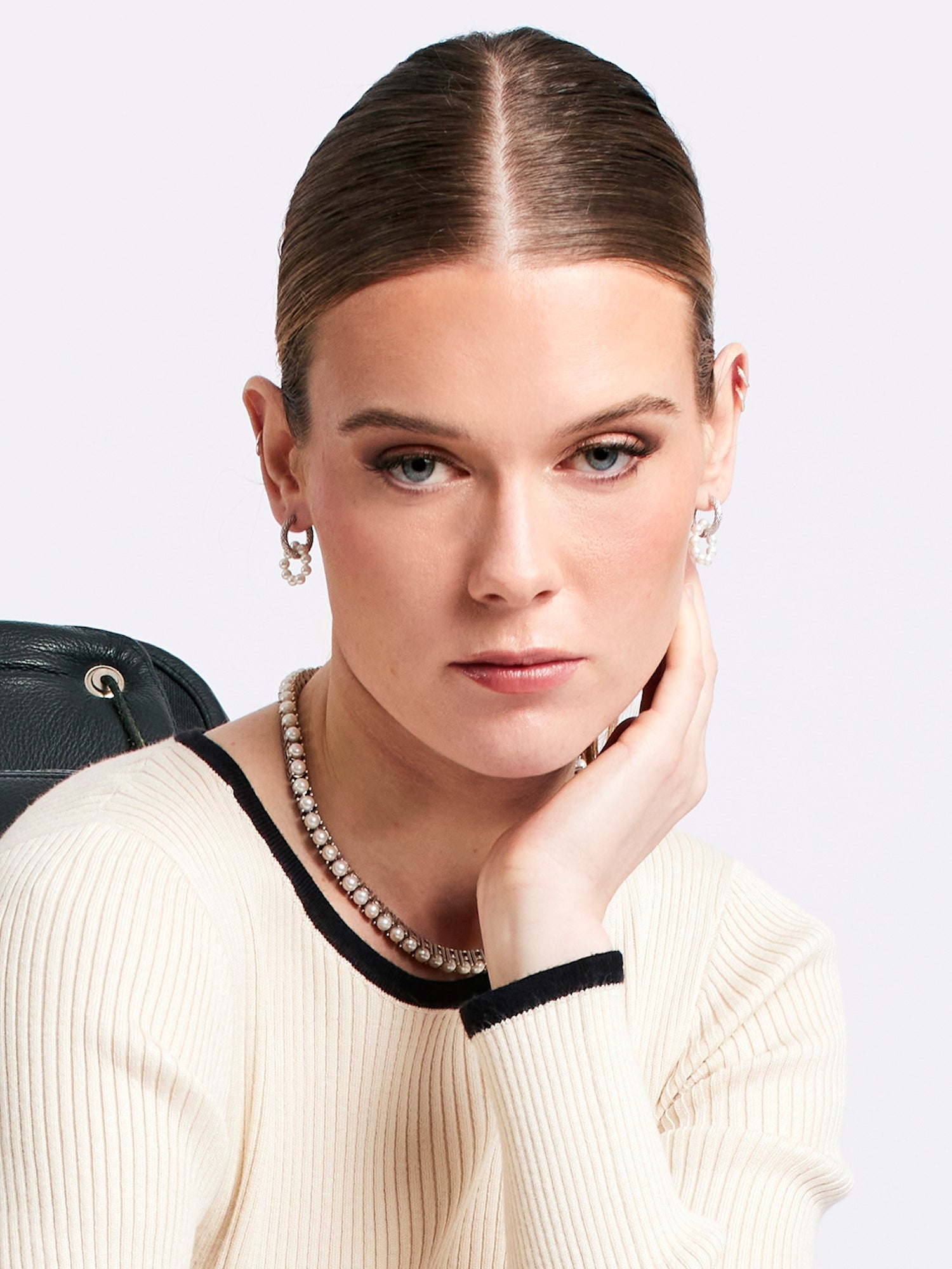Blankens Pearl and Silver Tennis Necklace