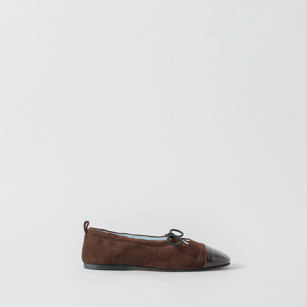 Blankens The Sophie Brown blue lining ballerina