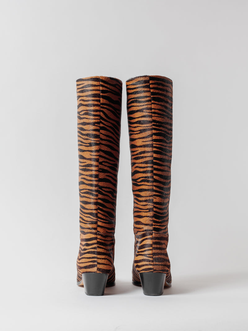 Blankens The Joan High Rust Zebra boots