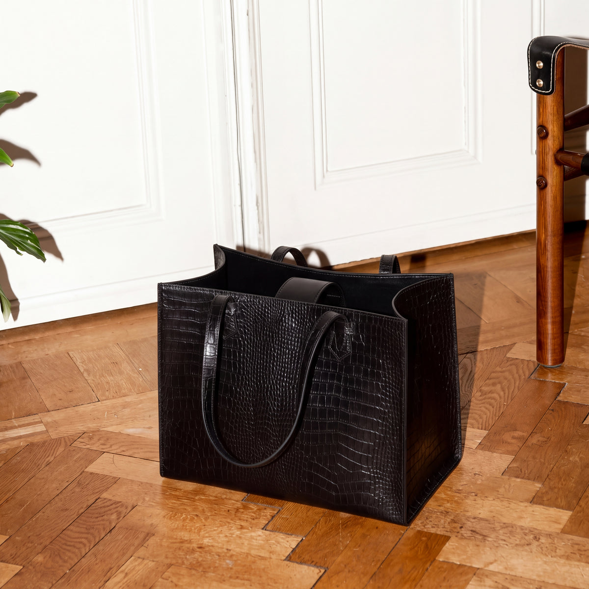 The Martha Black Croc-Embossed Leather