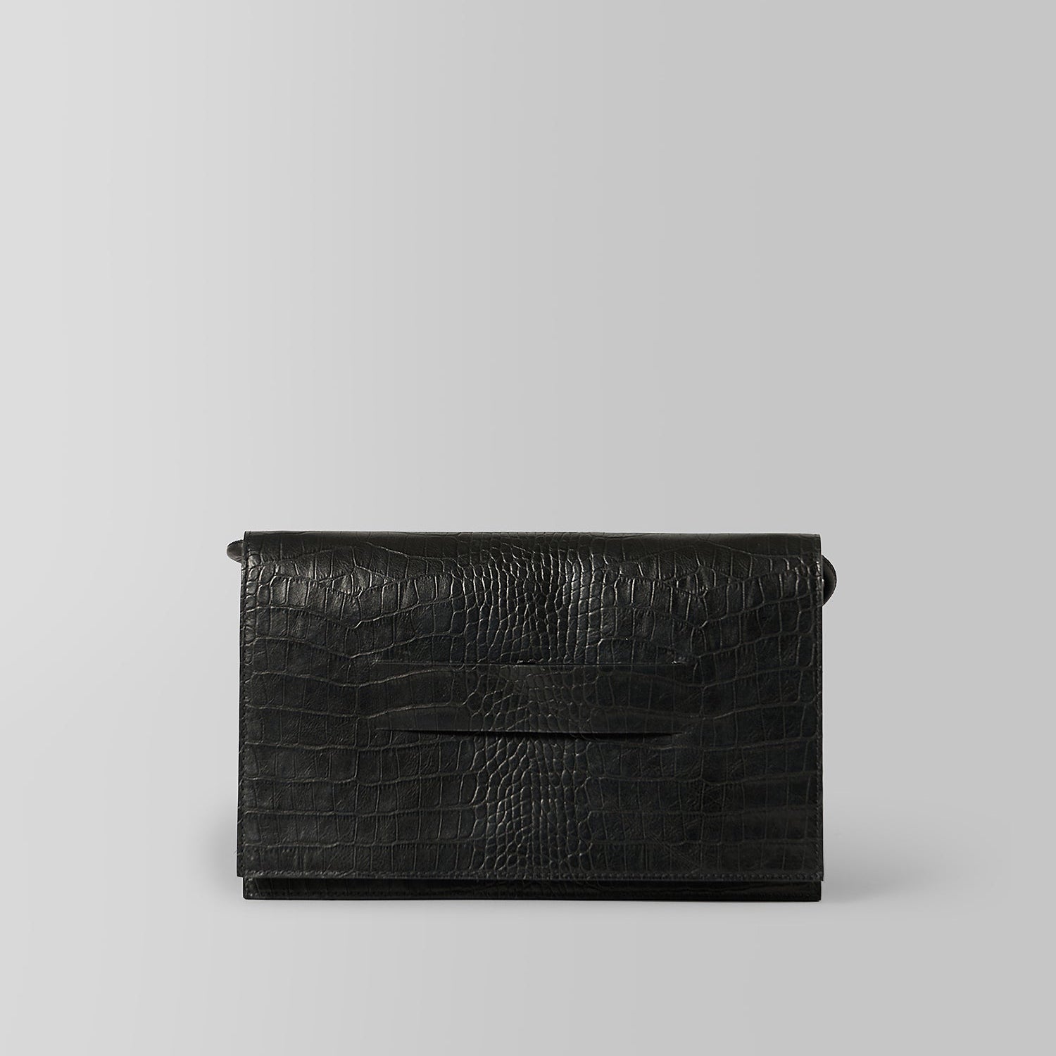 Blankens The Monaco Clutch Bag Black Croc