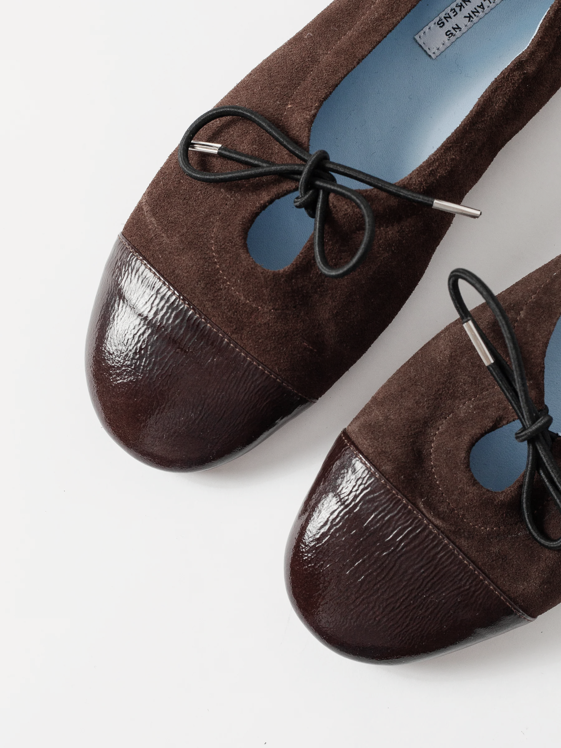 Blankens The Sophie Brown blue lining ballerina