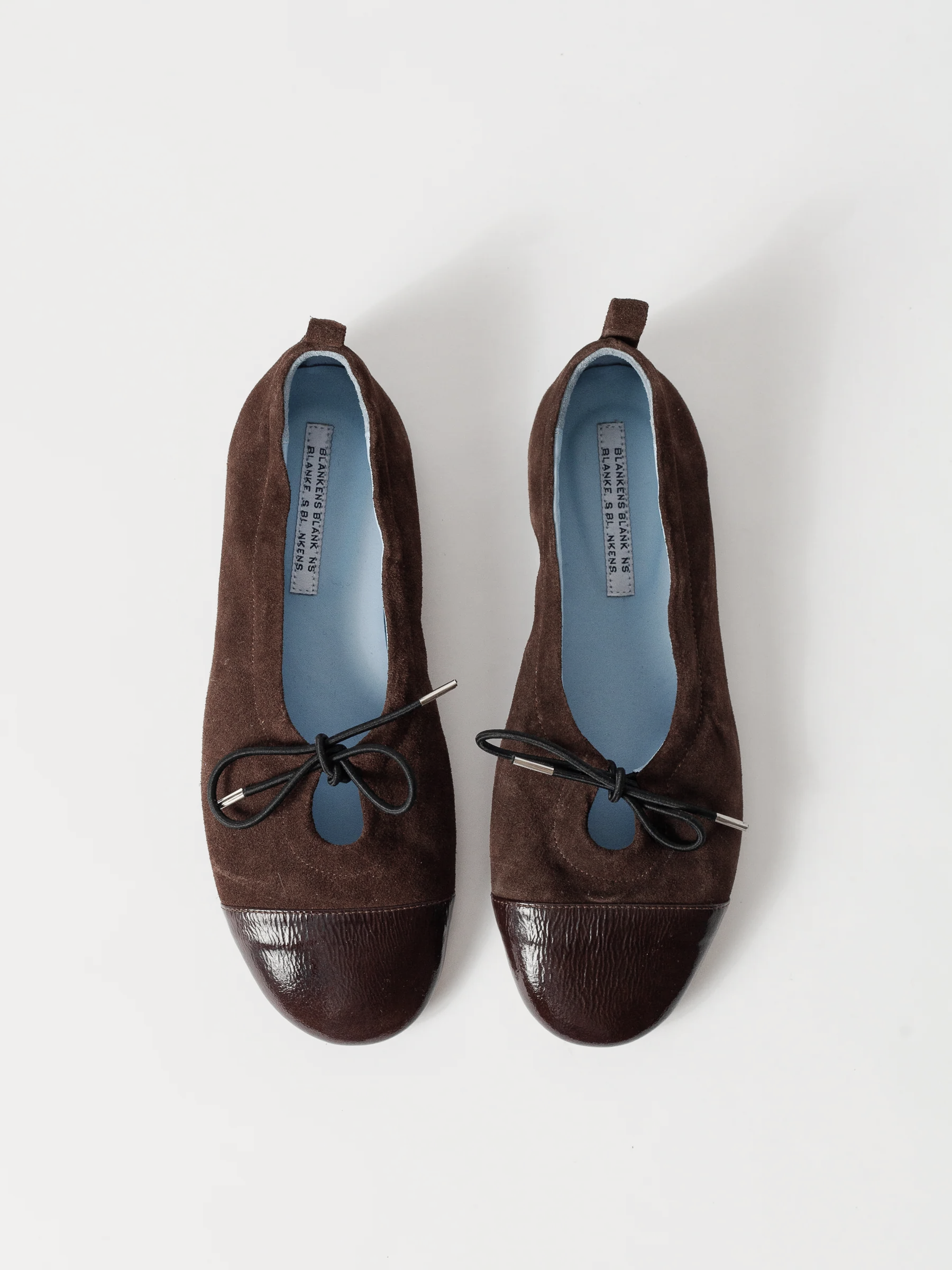 Blankens The Sophie Brown blue lining ballerina