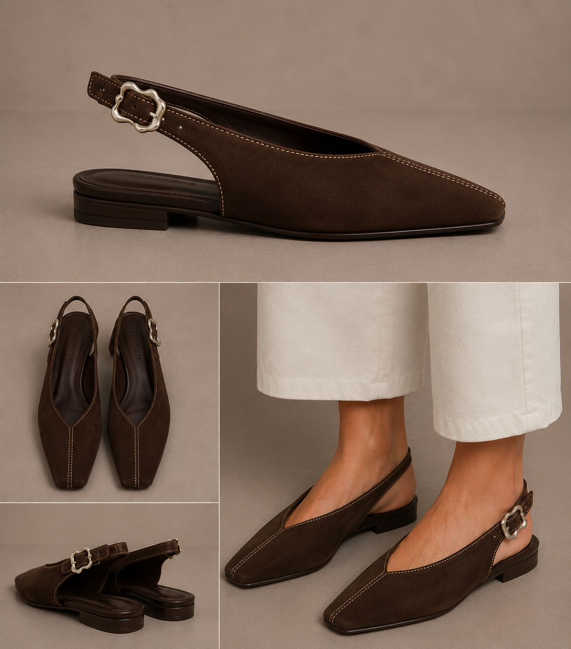 THE FIONA SLINGBACK BROWN SUEDE