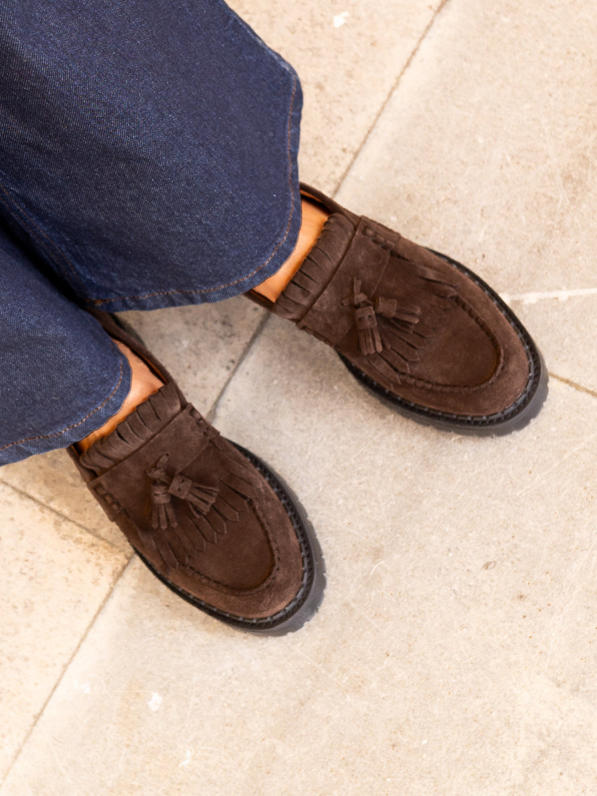 THE AMAL BROWN SUEDE LOAFER