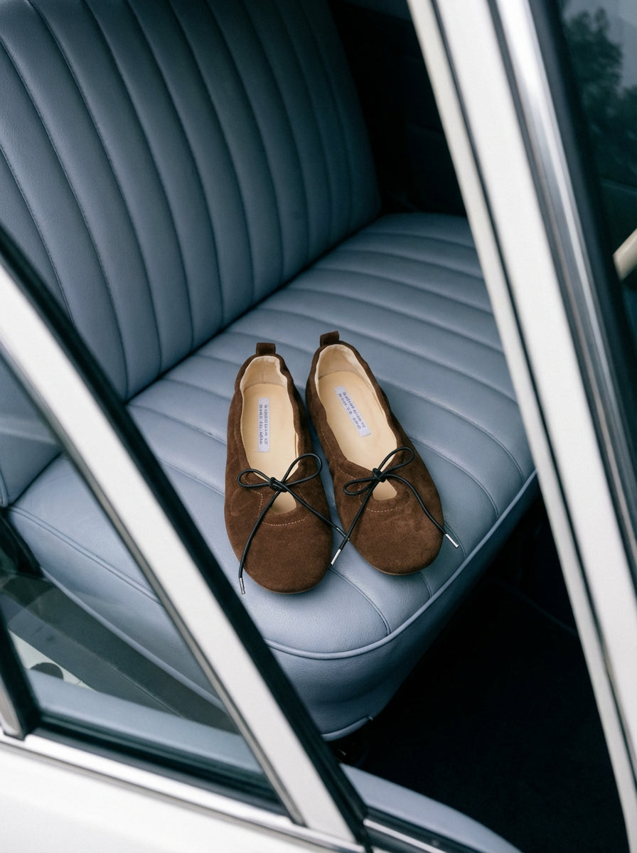 THE SOPHIE BROWN SUEDE BALLET FLATS