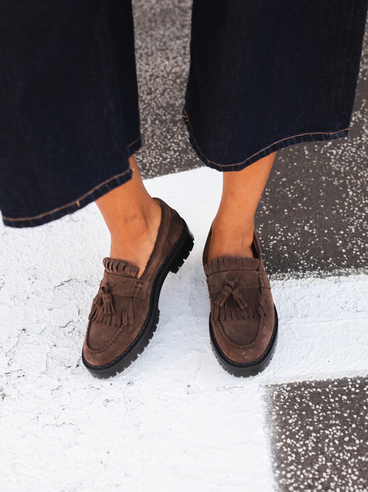 THE AMAL BROWN SUEDE LOAFER