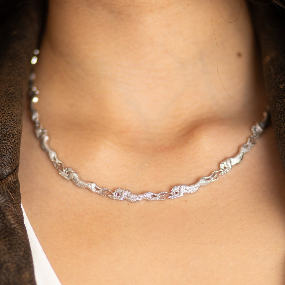 Blankens Silver Large Cheetah Chain Necklace