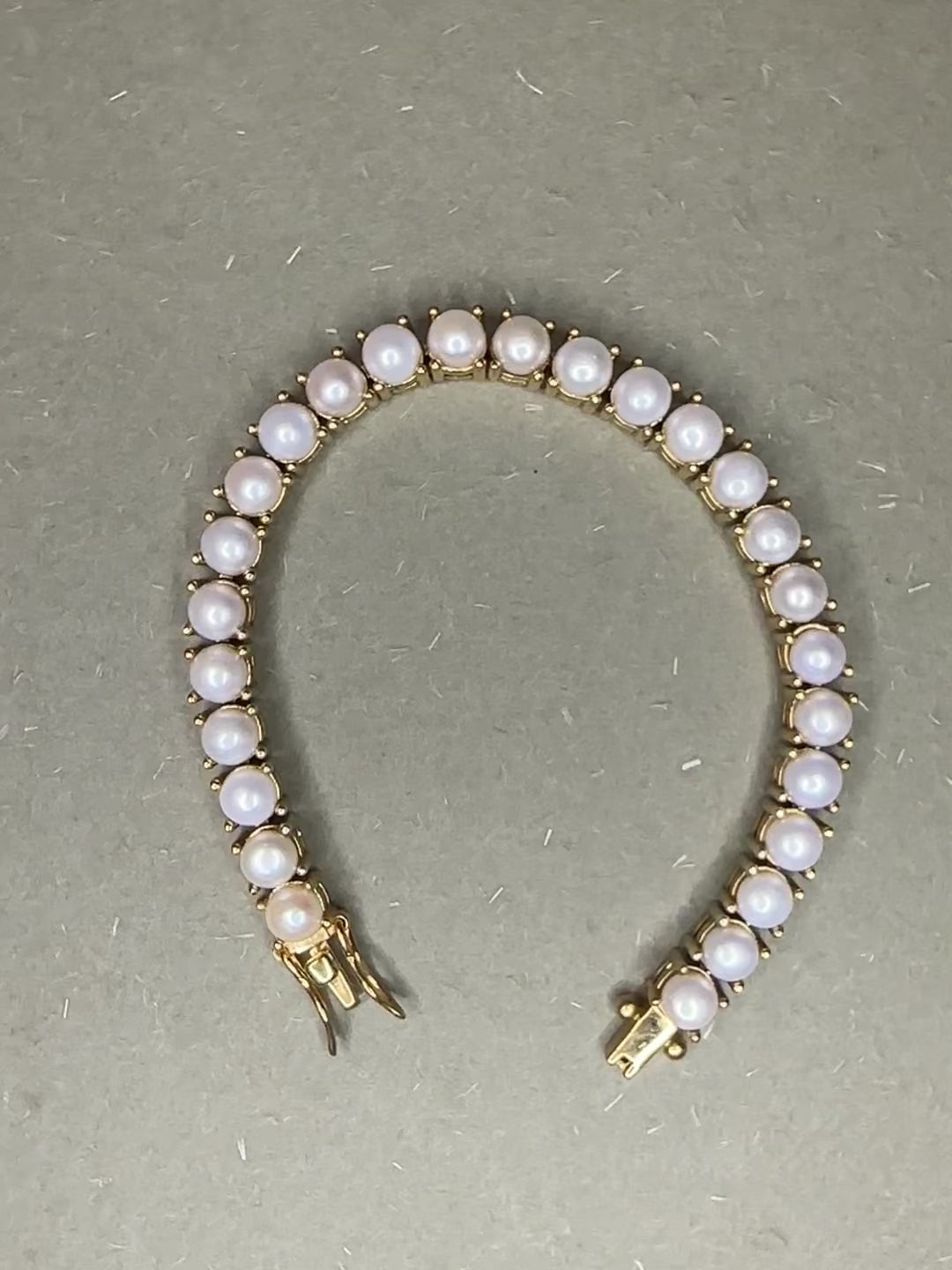 Blankens Pearl and Gold Tennis Bracelet