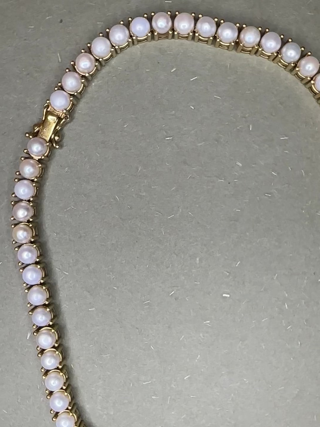 Blankens Pearl and Gold Tennis Necklace
