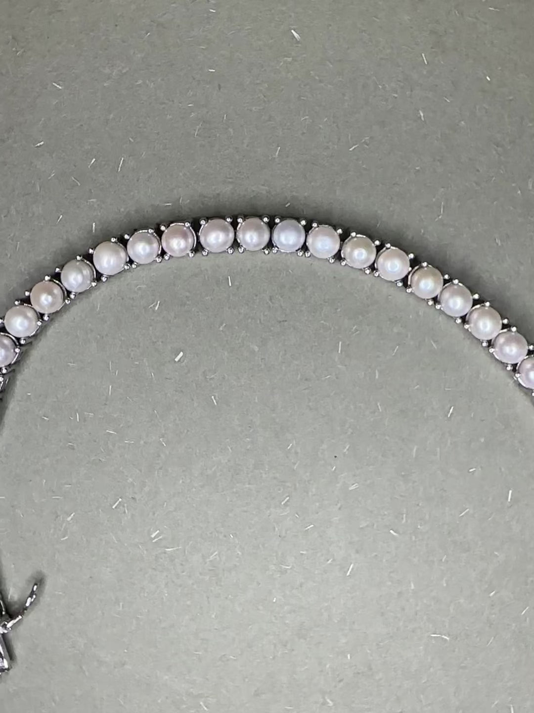 Blankens Pearl Silver Tennis Bracelet