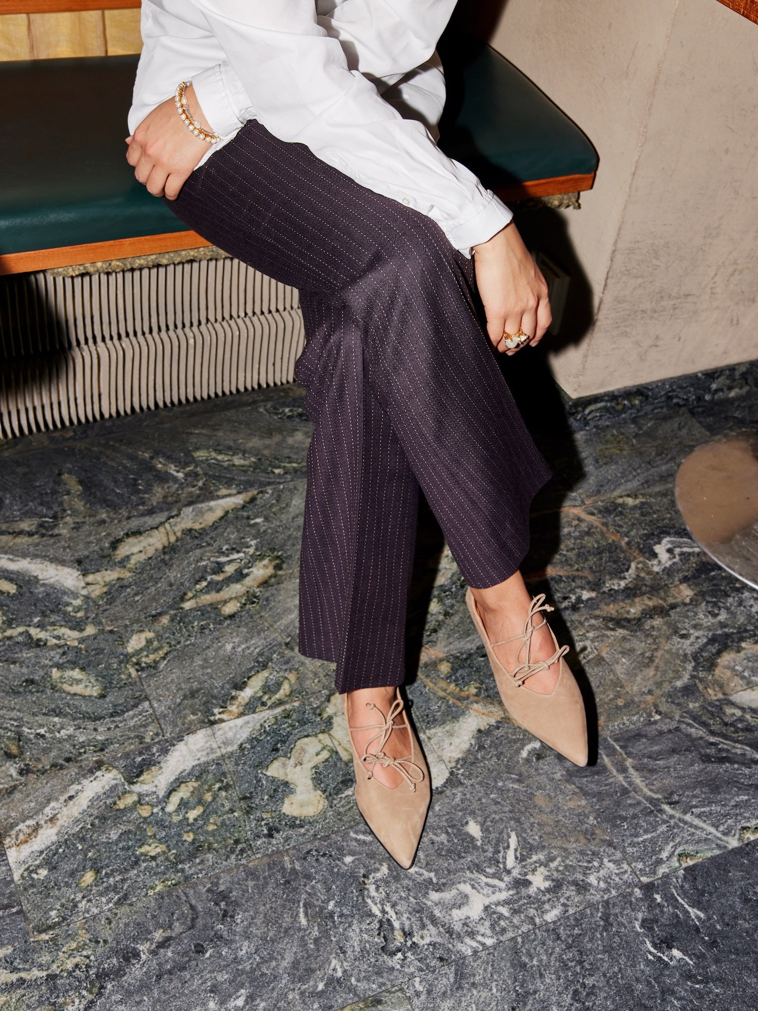 THE AMIE BEIGE POINTY BALLET FLATS